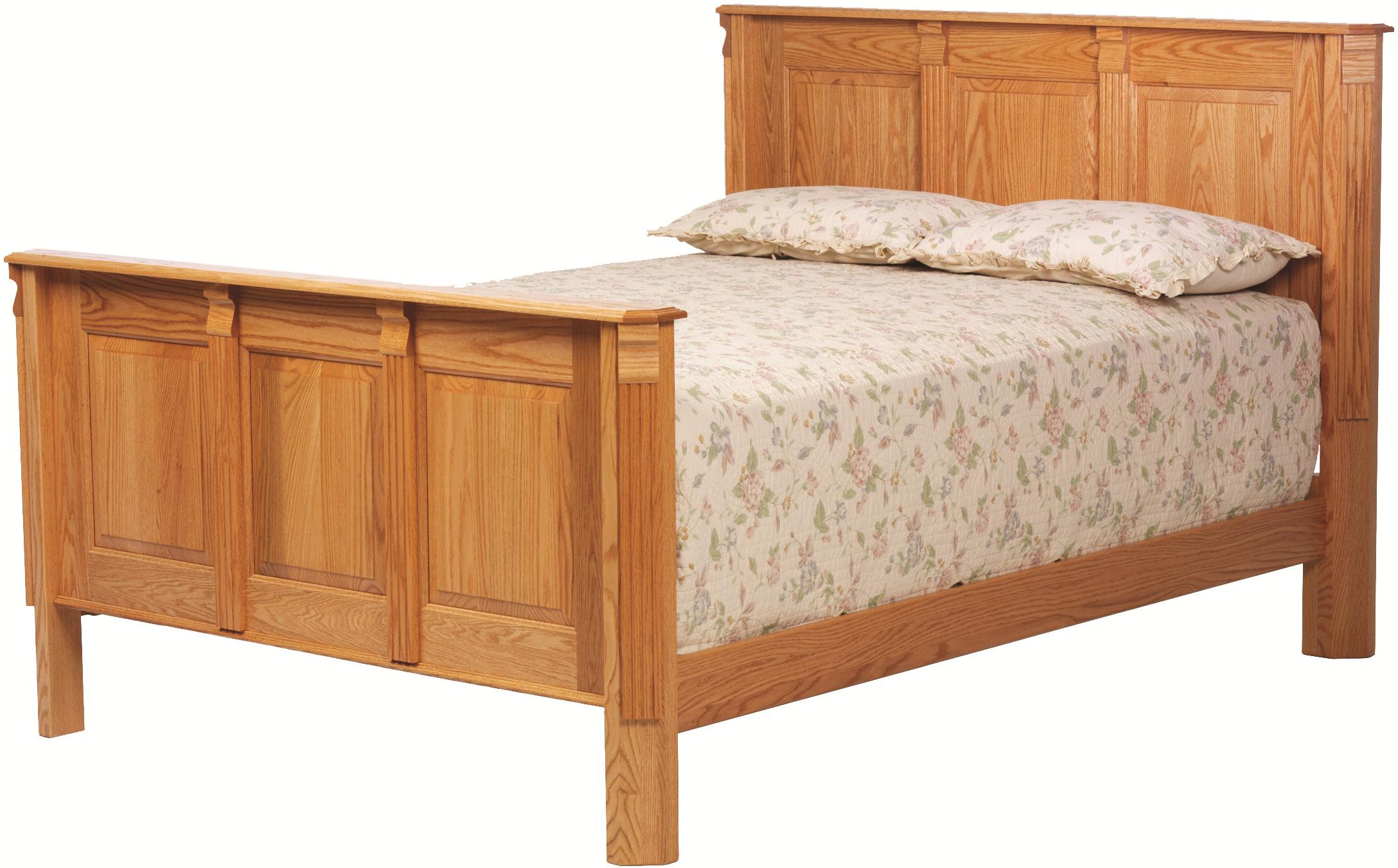Millcraft Journeys End Full Panel Bed with Raised Panels, Fluted